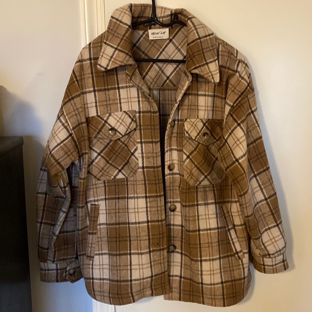 Oversized flannel shacket